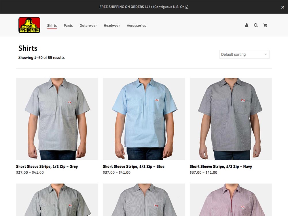 Ben Davis Clothing T-Shirts Category Page