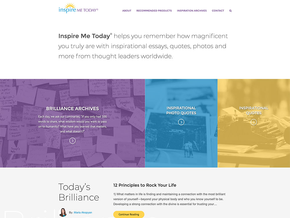 Inspire Me Today Homepage 1