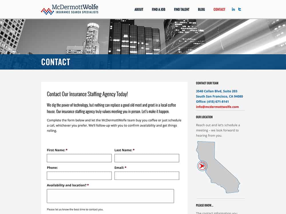 McDermott Wolfe Contact Page