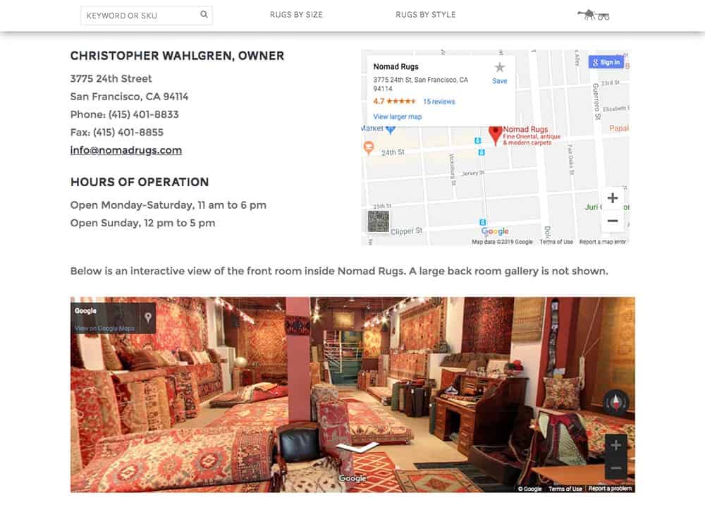 Nomad Rugs Contact Page