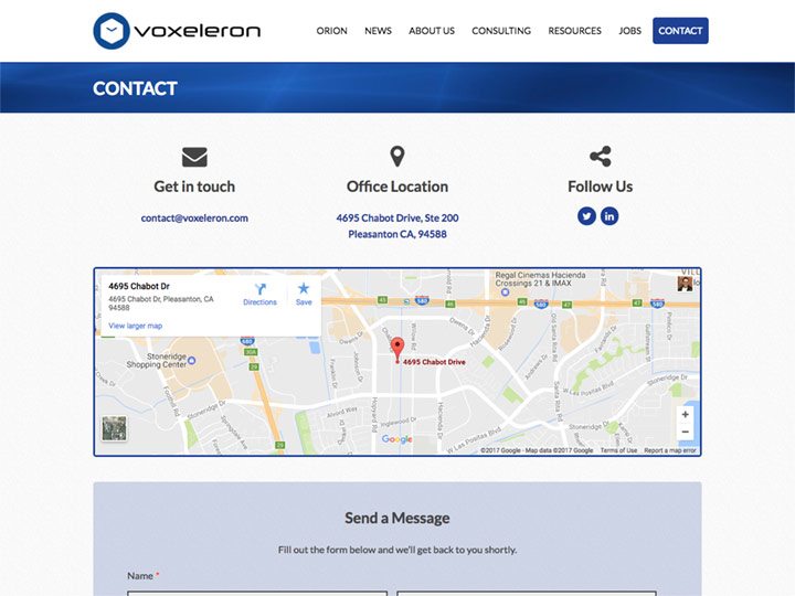 Voxeleron Contact Page