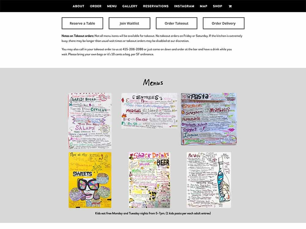 Emmy's Homepage Menus