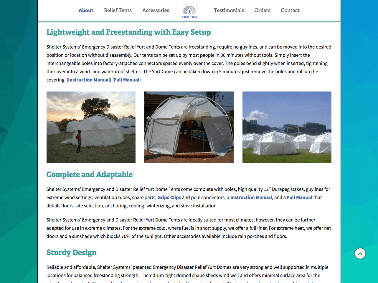 Relief Tents About Page