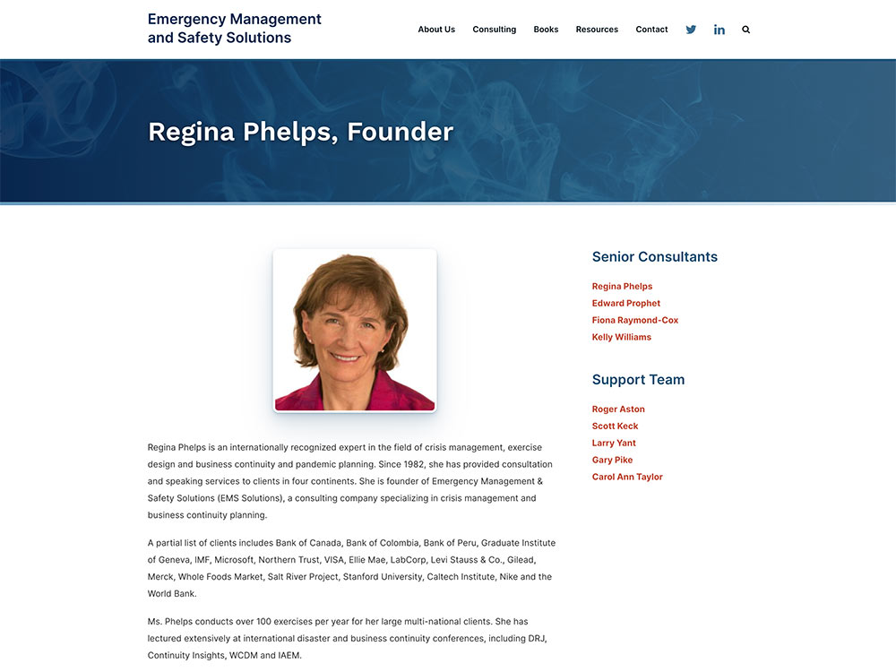 EMS Solutions Team Member Page