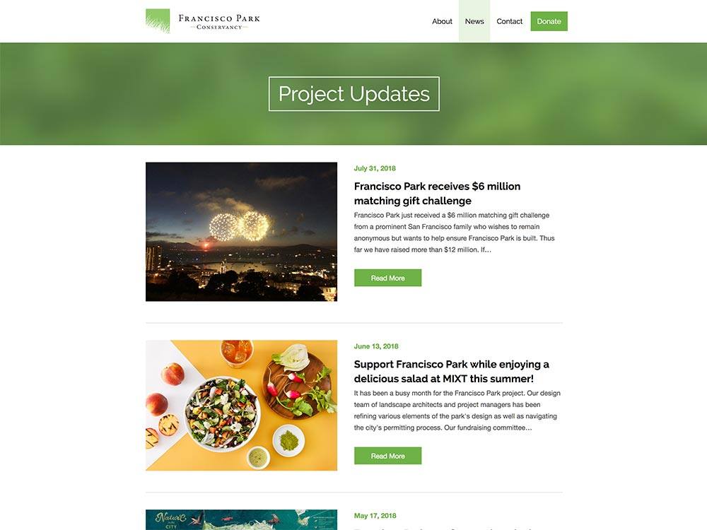 Francisco Park Project Updates Page 2018