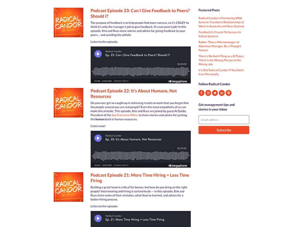 Radical Candor Podcast Page