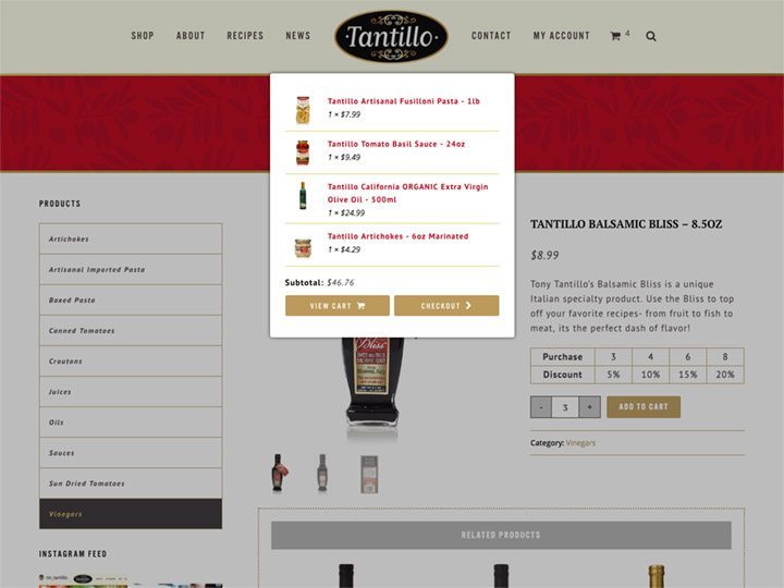 Tantillo Foods Cart Overlay Capture