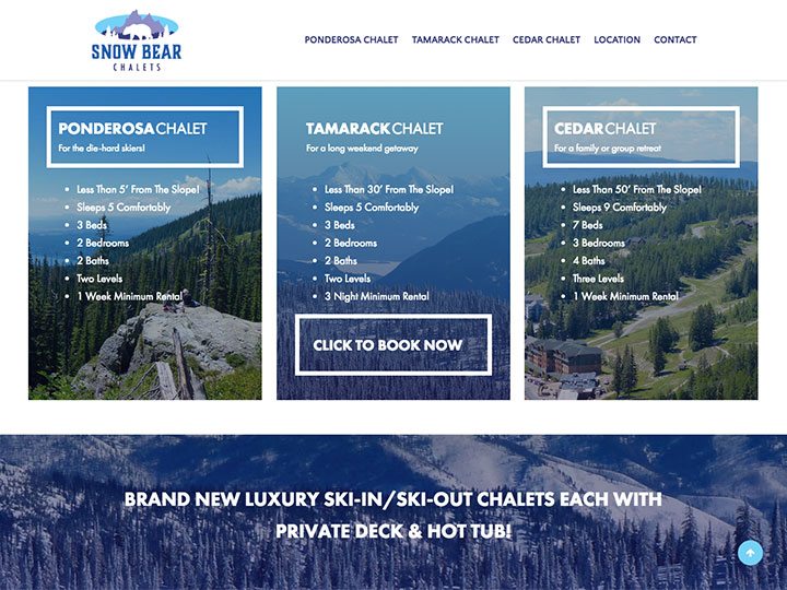 Snow Bear Chalets Bookings