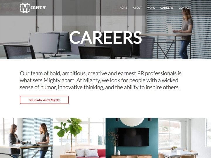 Mighty PR Careers Page