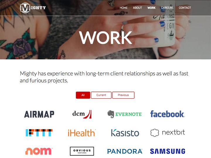 Mighty PR Work Clients Page