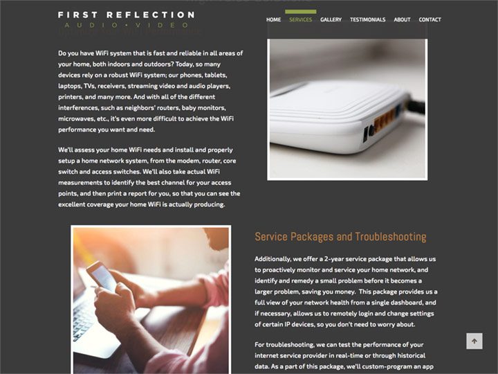 First Reflection Audio Video Home Networking Page