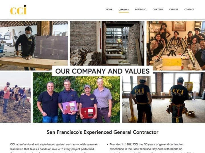 CCI General Contractor Company Page