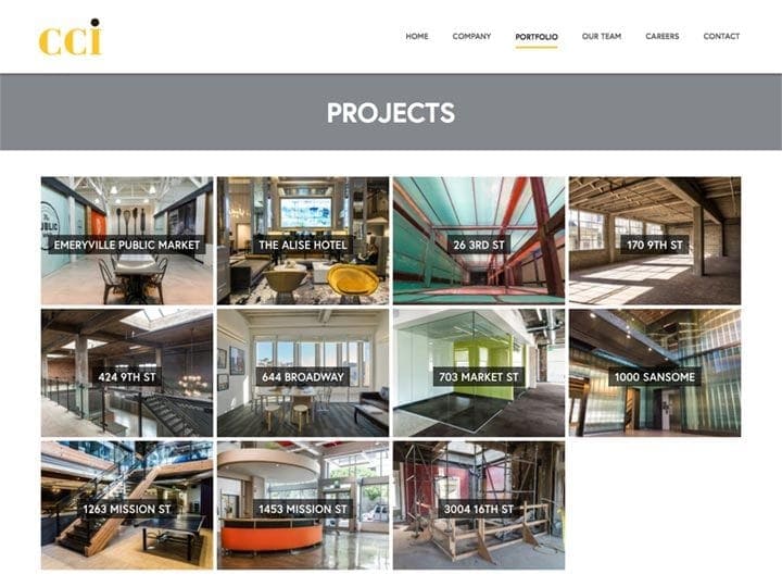CCI General Contractor Portfolio Page