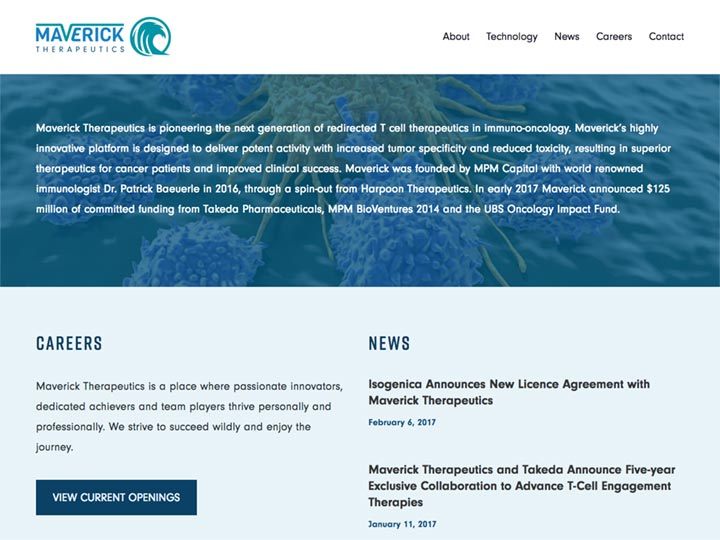 Maverick Therapeutics Homepage