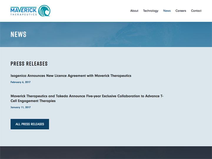 Maverick Therapeutics News Page