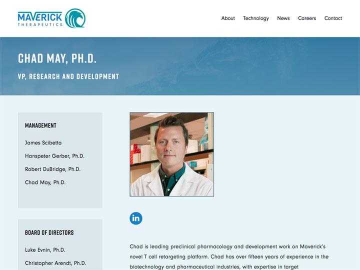 Maverick Therapeutics Single Team Page