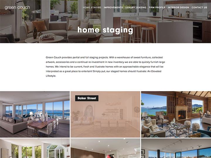 Green Couch Home Staging Page