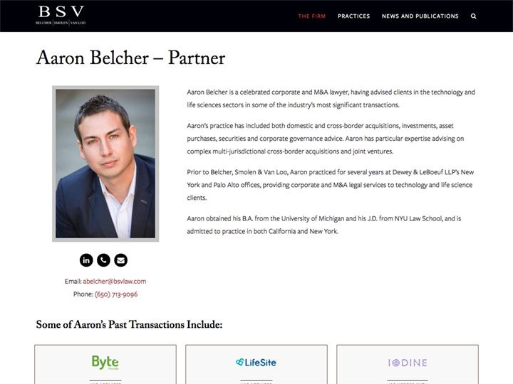 BSV Aaron Belcher Team Member Page
