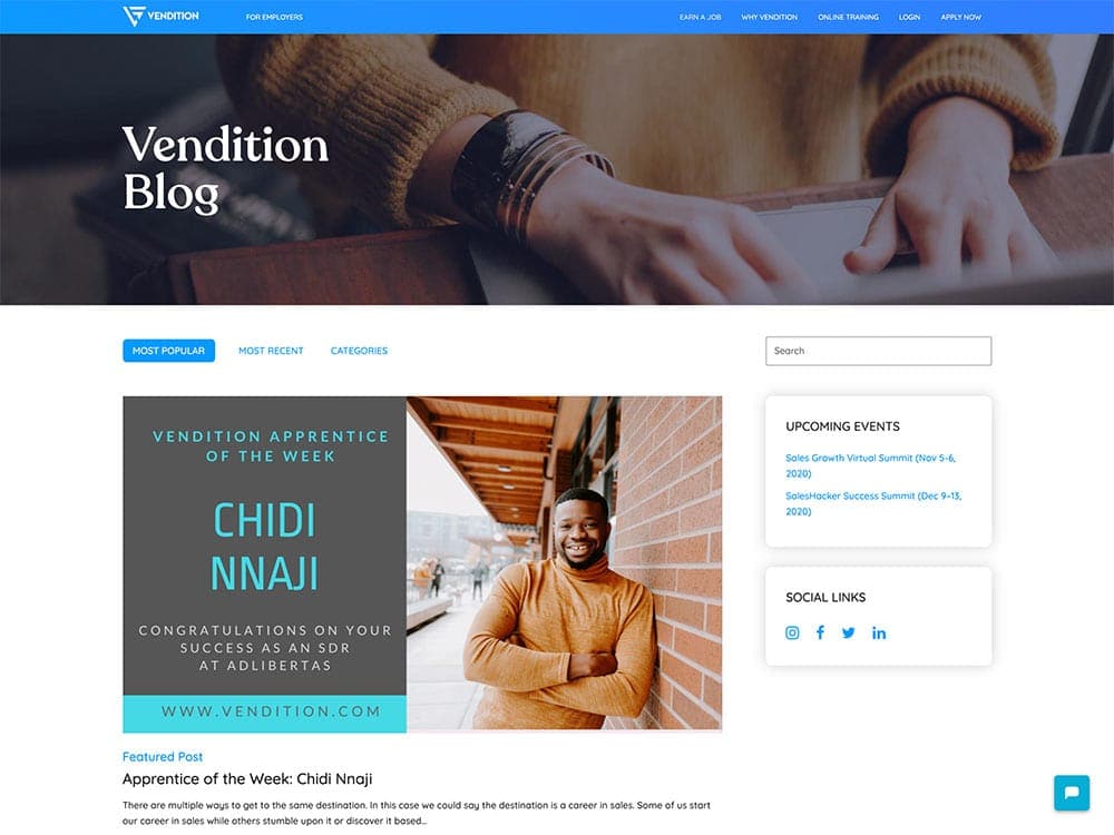 Vendition 2020 Blog Page