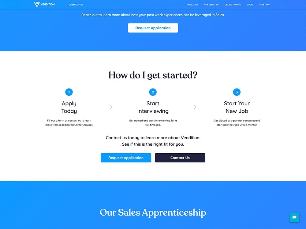 Vendition 2020 Earn A Job Page