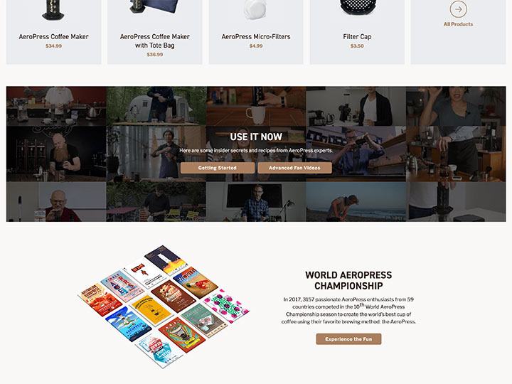 AeroPress Homepage 2