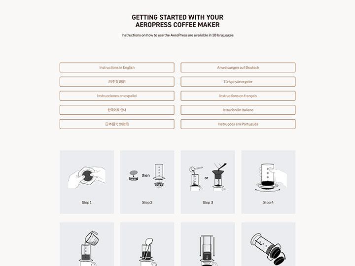 AeroPress Instructions Page