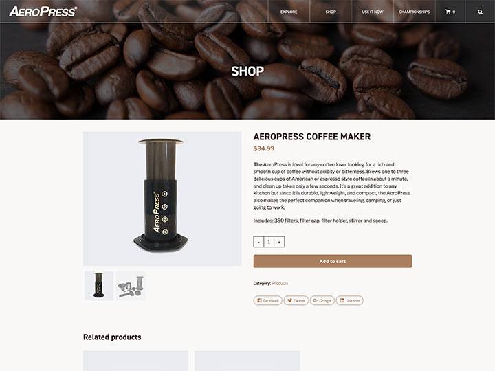 AeroPress Single Product Page