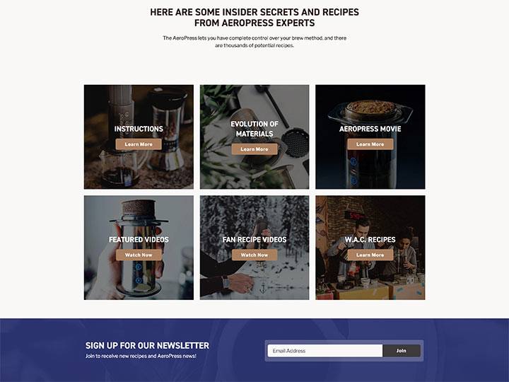 AeroPress Use It Now Page