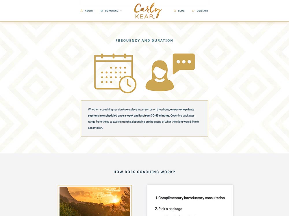Carly Kear Life Coaching Page