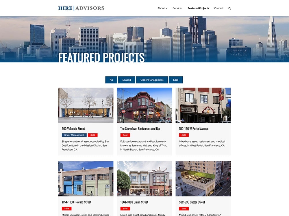 HIRE Advisors Featured Projects Page