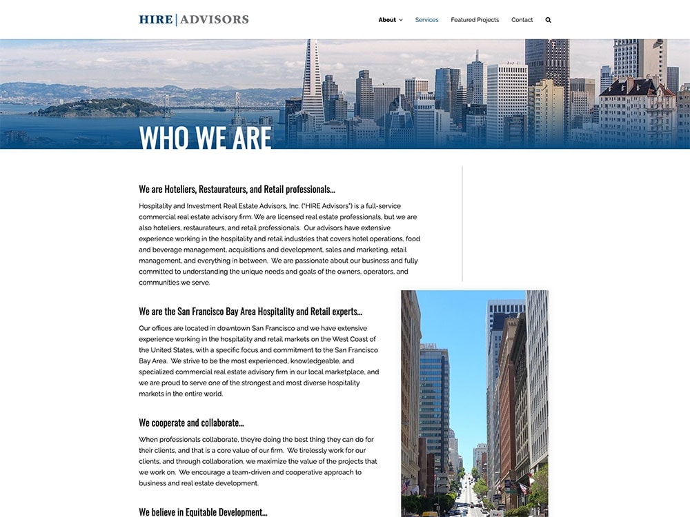 HIRE Advisors Who We Are Page