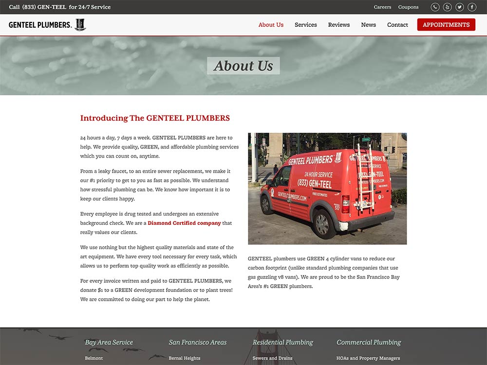 Genteel Plumbers About Us Page