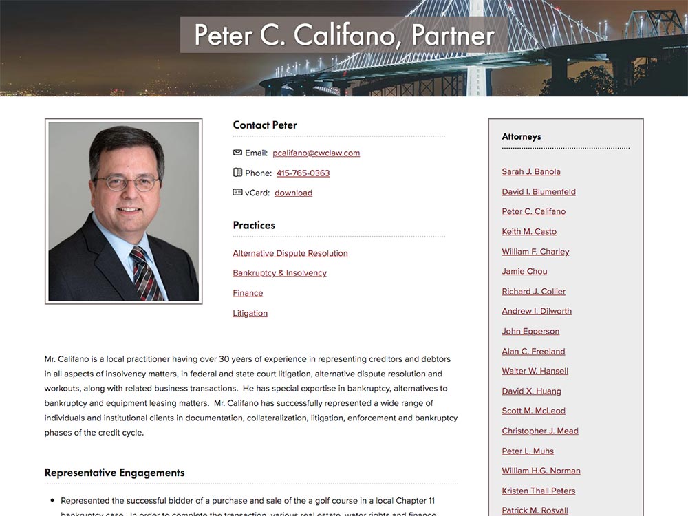 Cooper White & Cooper Single Attorney Page
