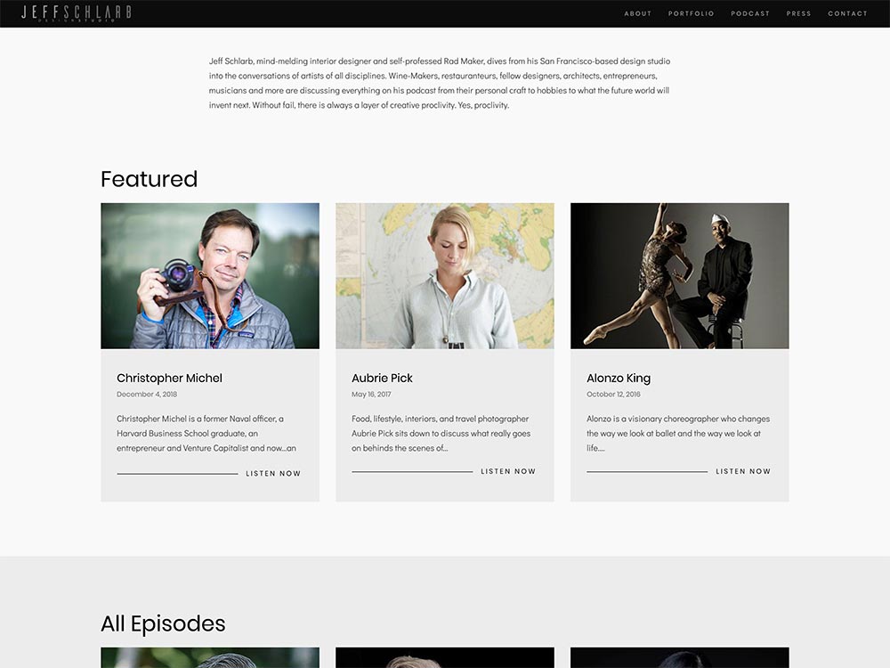 Jeff Schlarb Podcast Page