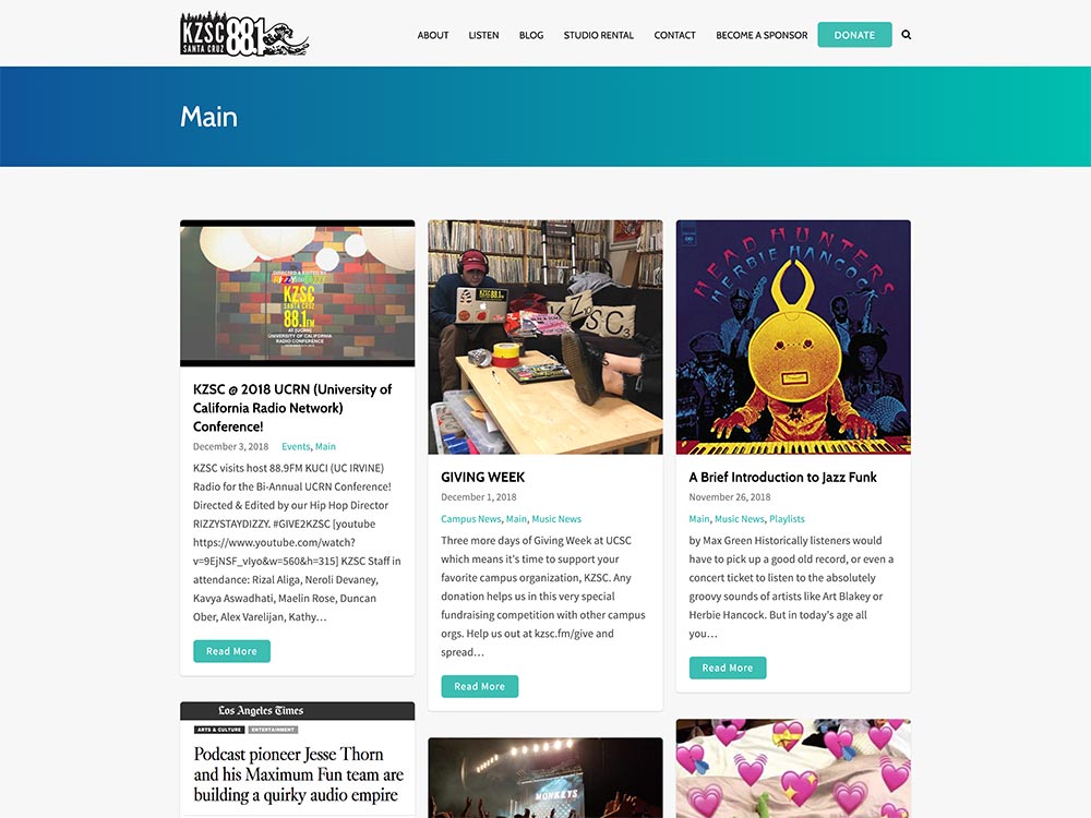 KZSC Santa Cruz 88.1 FM Blog Page