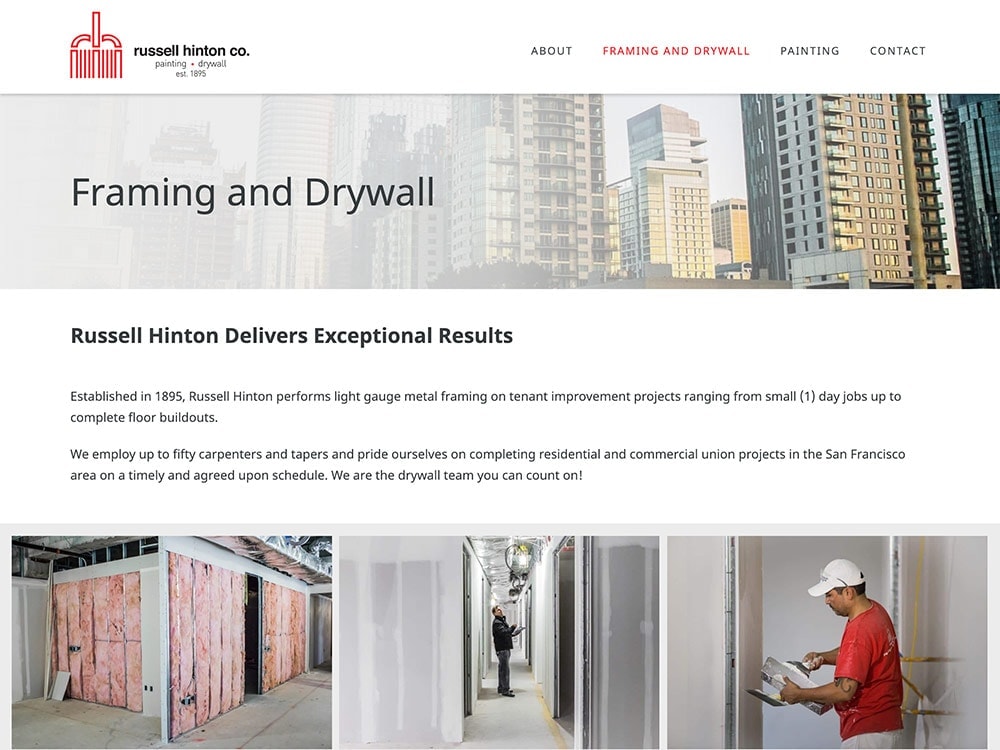 Russell Hinton Co. Framing and Drywall Page 1
