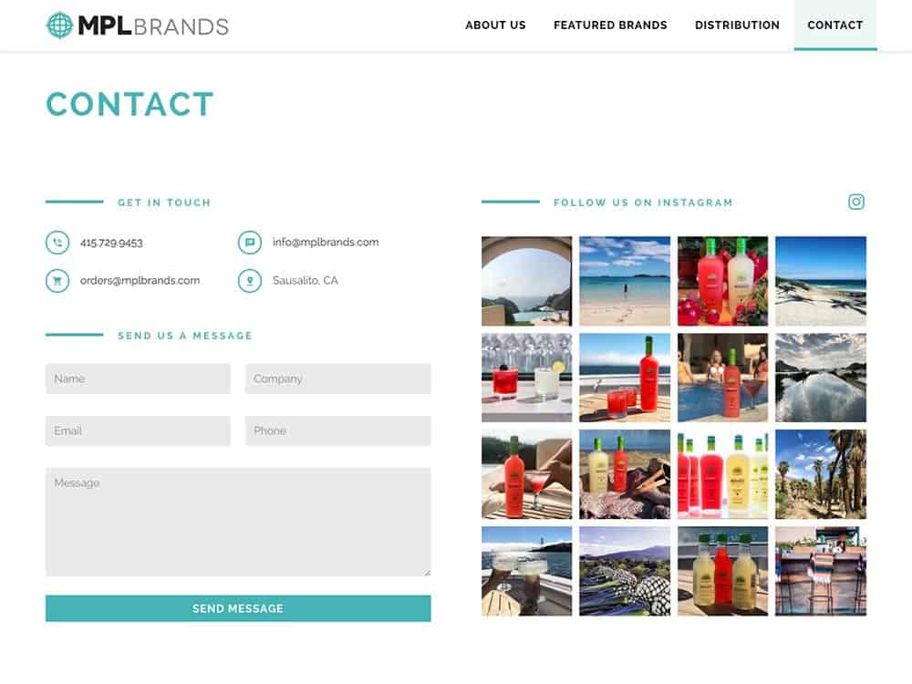 MPL Brands Contact Page