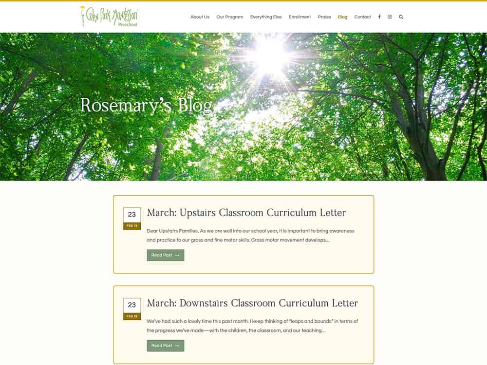 Glen Park Montessori Blog Page