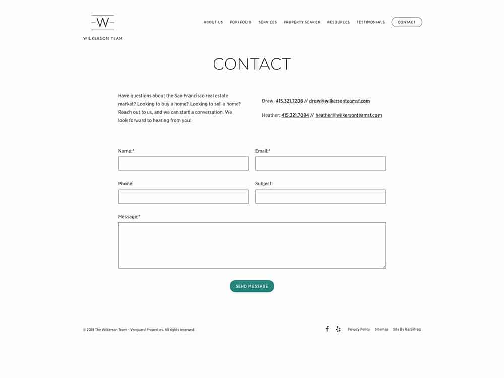 Wilkerson Team Contact Page