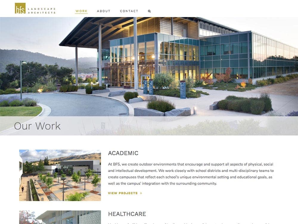 BFS Landscape Architects Work Page