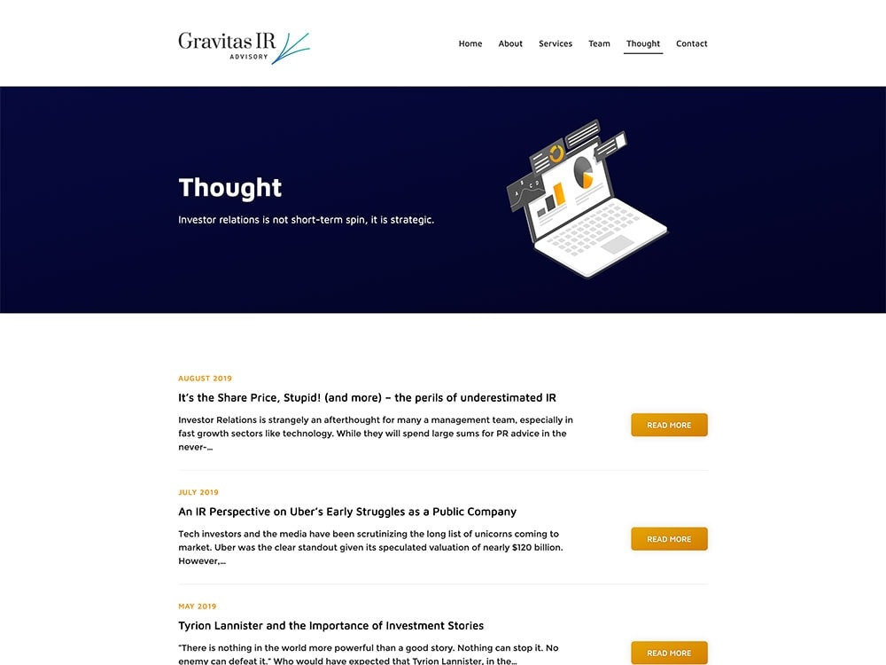 Gravitas IR Advisory Thought Page