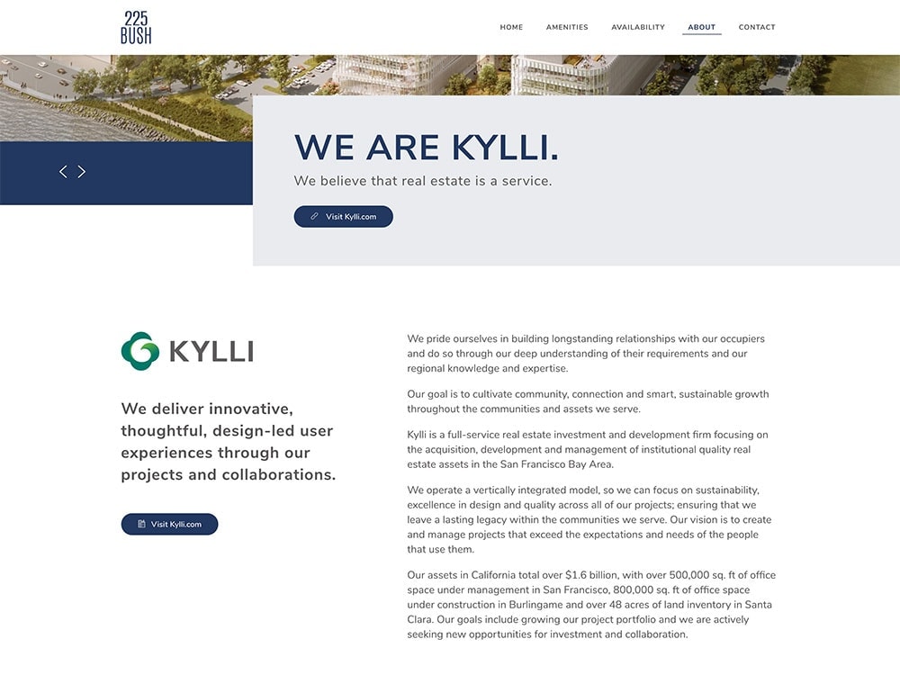 Kylli 225 Bush About Page