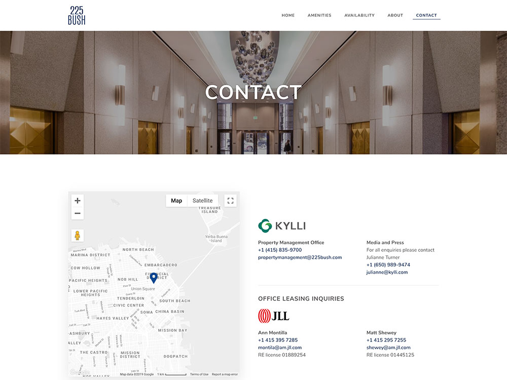Kylli 225 Bush Contact Page