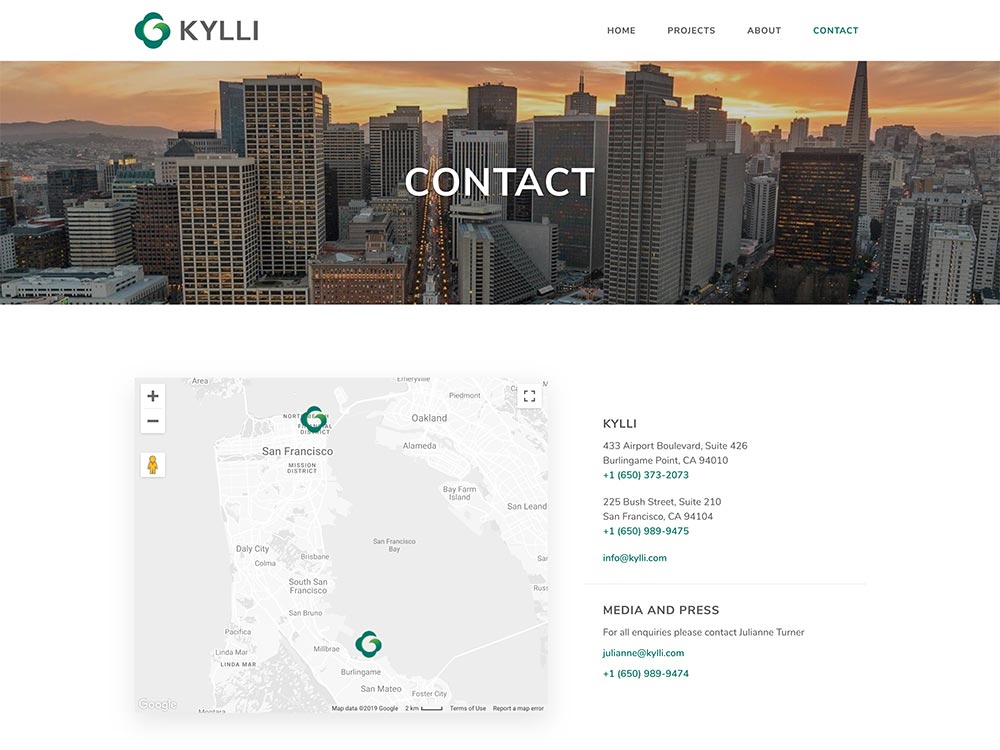 Kylli Contact Page