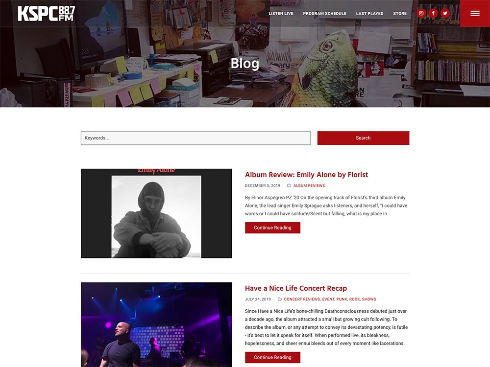 KSPC 88.7FM Blog Page