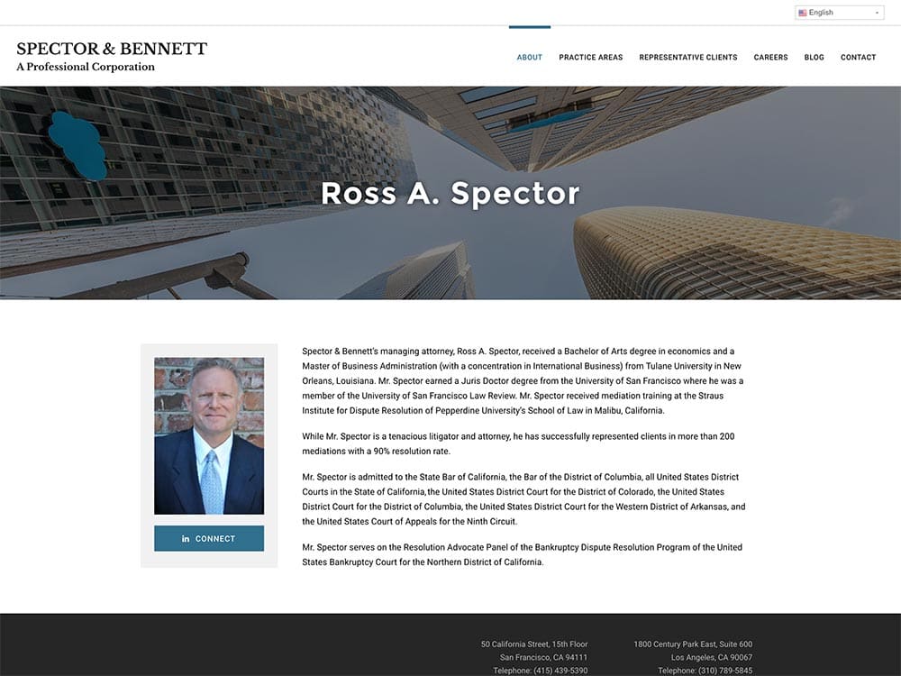 Spector & Bennett Attorney Page