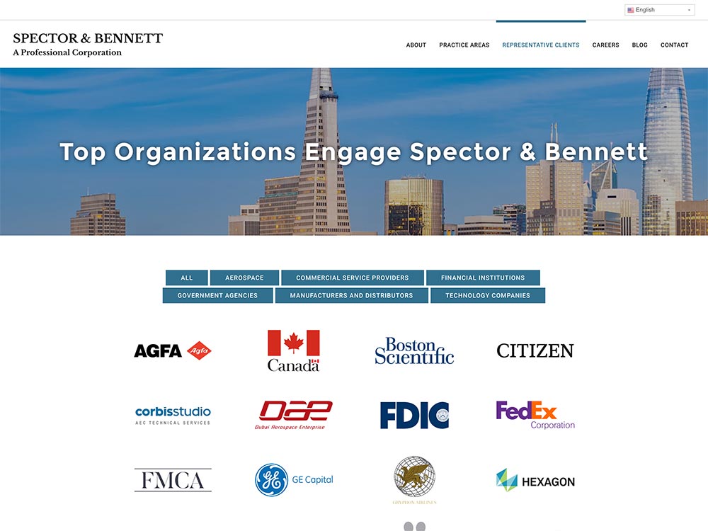 Spector & Bennett Representative Clients Page