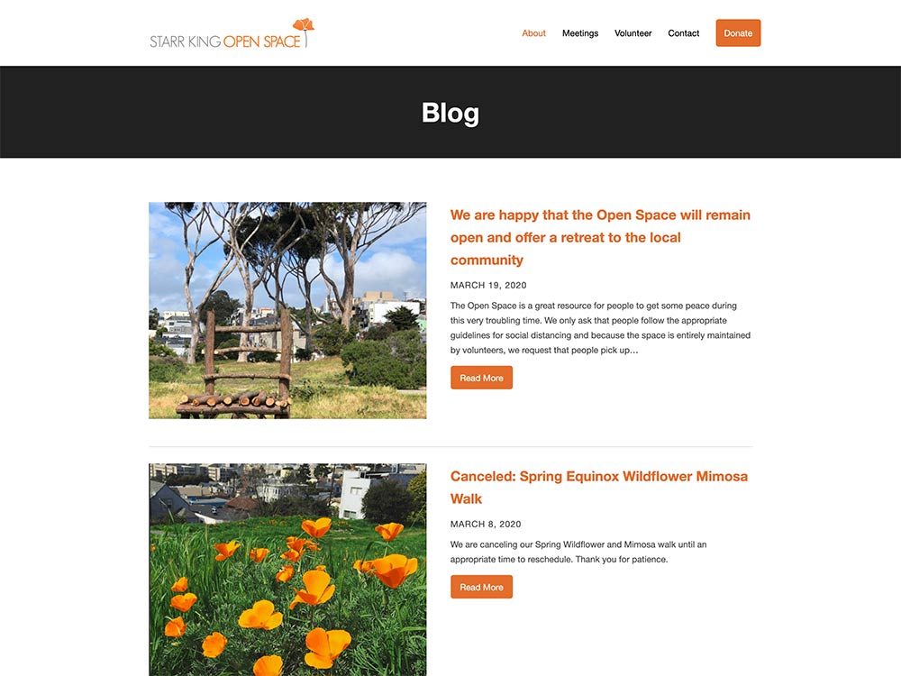Starr King Open Space Blog Page