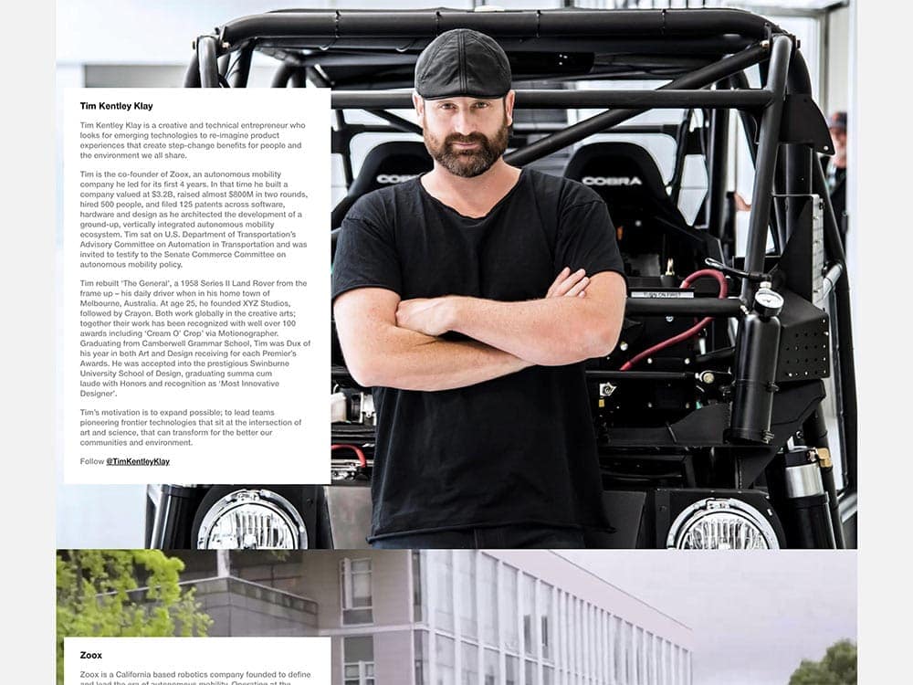 Tim Kentley Klay Portfolio Bio