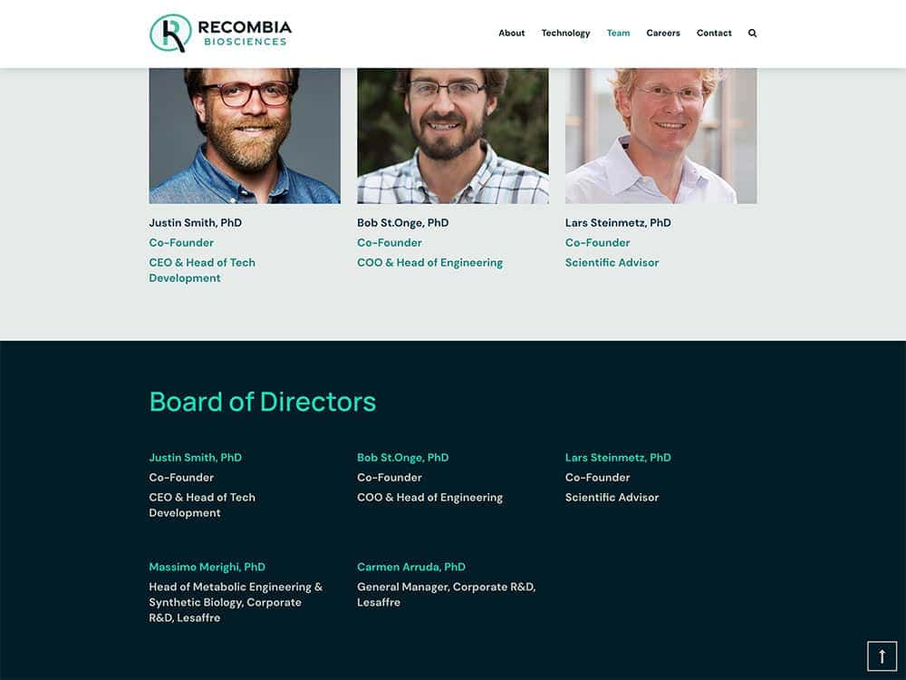 Recombia Biosciences Team Page